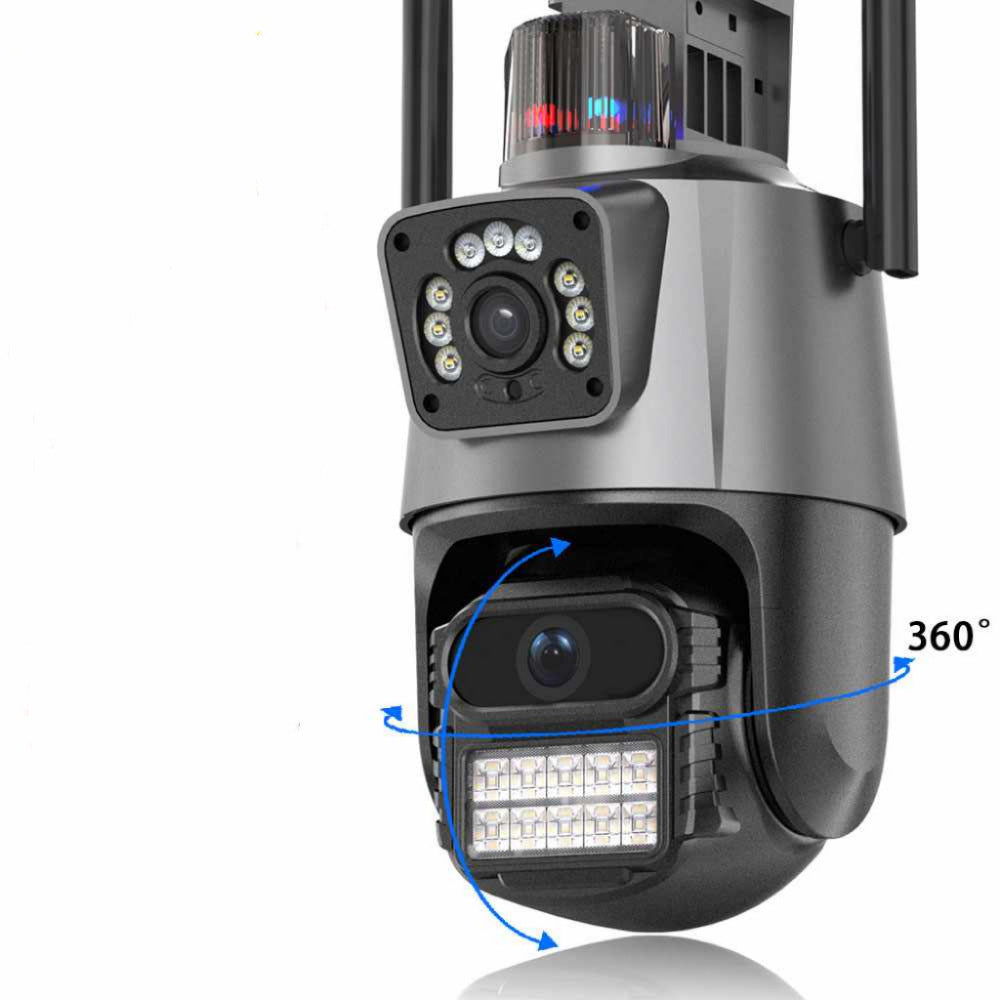 Cameră Supraveghere WiFi cu 2 Camere AT PERFORMANCE® Pro 8MP – Zoom Optic 5X, Viziune Nocturnă, Interior/Exterior, Comunicare Bidirecțională + Cadou Card SD 32GB